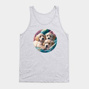 Pastel Puppies Quilted Pattern Tank Top